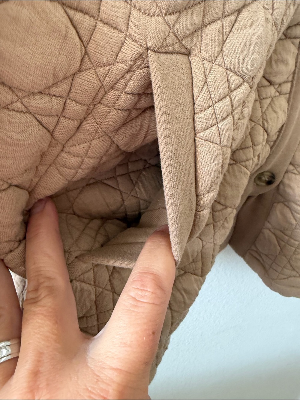 Doe & Rae Quilted Tan Jacket - Picture 4 of 5